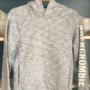 Boys Abercrombie Gray Quilted Hoodie 13:14
